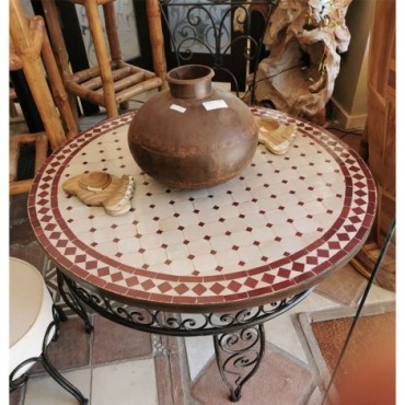 Mesa de cerámica y forja