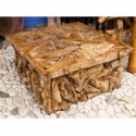 Mesa baja piezas de madera